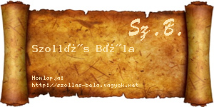 Szollás Béla névjegykártya