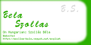 bela szollas business card