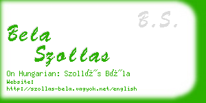 bela szollas business card